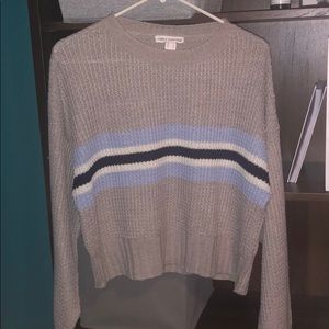 Waffle knit stripe sweater